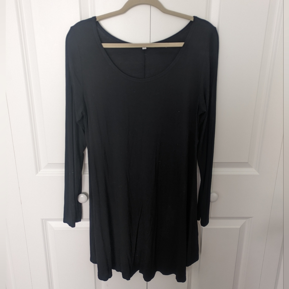 Black Dress with Scoop Neckline